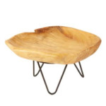 Bandeja Madeira organica c/pé Ferro 